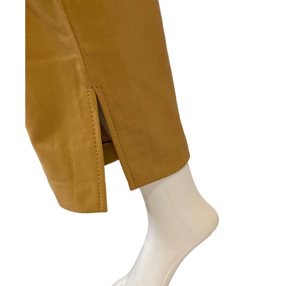 NWT FRAME Butterscotch Brown Gym Cropped Lambskin Leather Pants-Sz XS & M - Picture 9 of 12